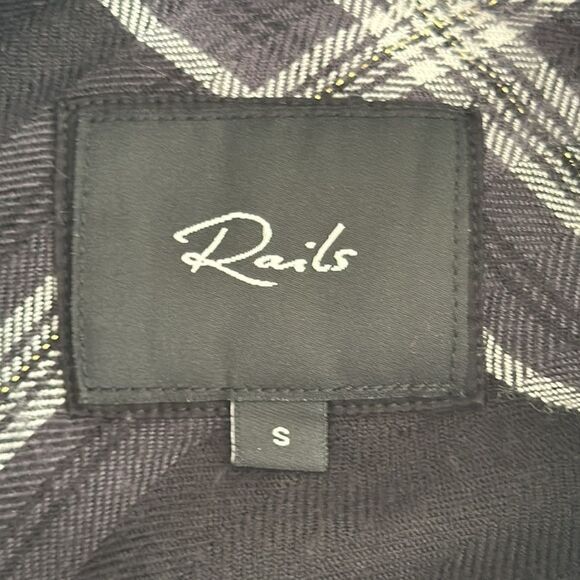 Rails Women's Hunter Mixed Plaid Button-Up Shirt, Black Storm Parchment Size S - Picture 6 of 9